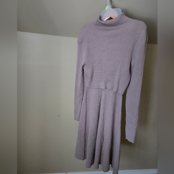 STITCHDROP Mock Necked Sweater with Matching Dress in Oatmilk - Picture 2 of 6